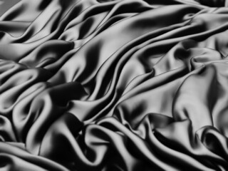 Obraz premium Abstract background luxury cloth waves. dark wavy soft wrinkled fabric