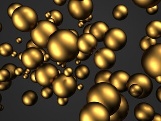 Golden polish spheres ballc design background