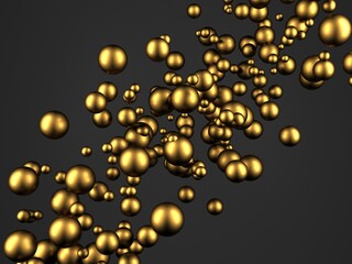 Golden polish spheres ballc design background