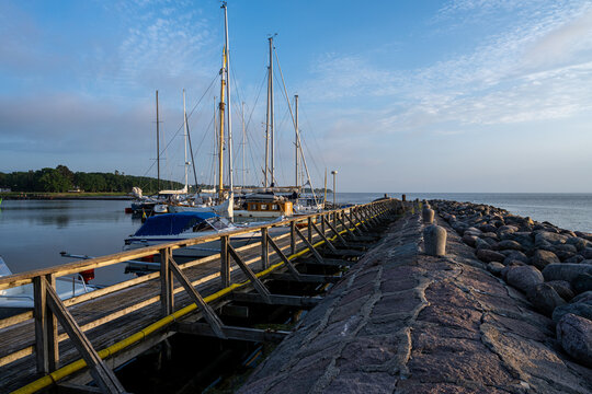 A Baltic Sea marina in the twilight. Picture from the Swedish island of Oland