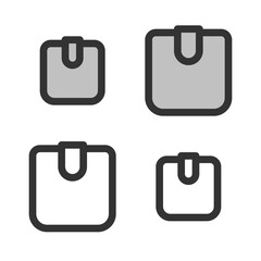 Pixel-perfect icon of  wallet  built on two base grids of 32 x 32 and 24 x 24 pixels for easy scaling. The initial base line weight is 2 pixels. In two-color and one-color versions. Editable strokes