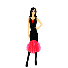 Woman on black set clothes