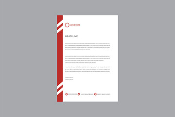 Red Nice elegant office letterhead pad template