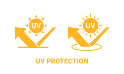 UV protection.UV radiation icon. Isolated on white background. Illustration vector - obrazy, fototapety, plakaty