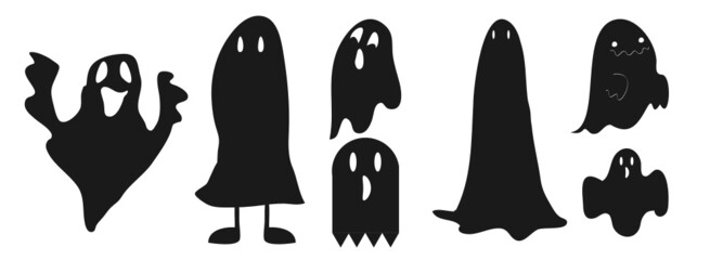 heloween ghost icon set vector illustration