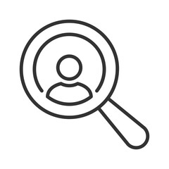 Human Resources - Personal Audit - Headhunter Symbol Design with Magnifying Icon