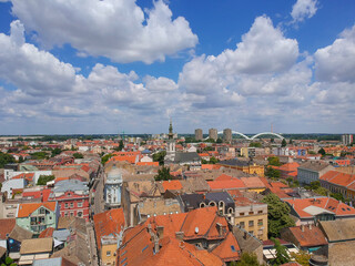 Drone view to the city of Novi Sad, Serbia