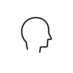 Human head silhouetteicon. Person account symbol, user, avatar icon
