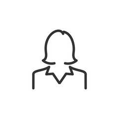 Obraz premium Female avatar icon user person profile symbol. Teacher, businesswoman avatar. Woman icon