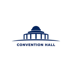 Convention hall silhouette vector image logo template