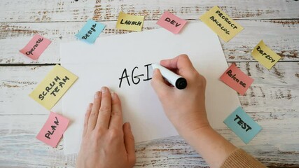 software scrum agile paper task, agile software development methodologies concept