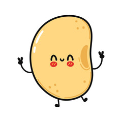 Obraz premium Cute funny soy character. Vector hand drawn cartoon kawaii character illustration icon. Isolated on white background. Soy character concept