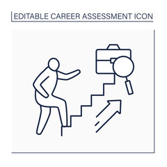 Professional advancement line icon. Opportunities for advancement. Rapid career growth.Career assessment concept. Isolated vector illustration. Editable stroke