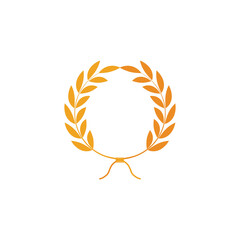 Luxury Golden Grain Weath / Rice Logo Design Vector