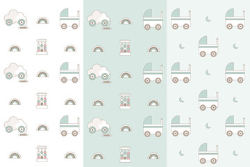 Fototapeta premium Collection of design elements for baby, kids, and children