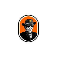 Sheriff logo design inspiration wearing a hat