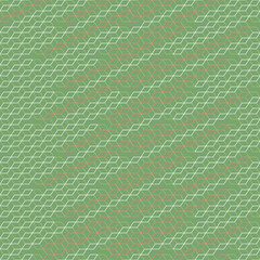 Seamless geometric linear pattern mesh. Modern stylish vector texture background in green, red and white. Colourful pattern for wallpaper, wrapping paper, web backgrounds and prints.