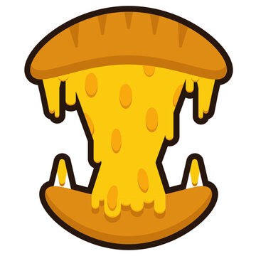 Melted bread and cheese logo vector design