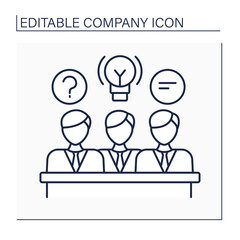 Directors board line icon. Elected group of individuals represent shareholders. Governing body for corporate management and oversight. Company concept. Isolated vector illustration. Editable stroke