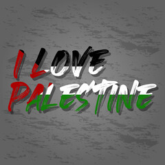 i love palestine lettering