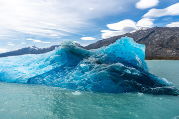 Upsala glacier's iceberg in the middle of the Lago Argentino