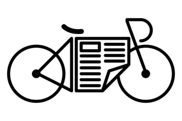 Newspaper and bicycle logo vector design