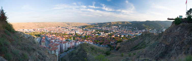Fototapeta na wymiar Panoramic view of Cankiri City. Cankiri , Turkey 
