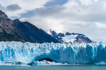 Cave of the front wall in the Perito Moreno glacier
