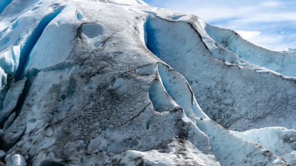Blue ice of the Perito Moreno glacier