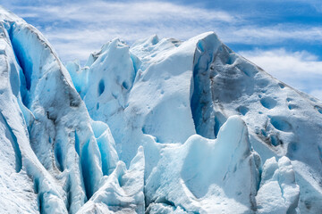 Different blues in the ice of the Perito Moreno glacier