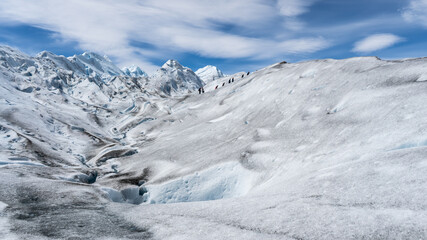 Trekking group over the Perito Moreno Glacier