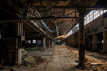 Naklejka na ściany i meble Abandoned and forgotten factory in Serbia