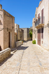 Narrow street of Erice town on Sicily