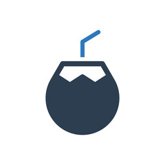 Coconut drink icon - summer drink icon