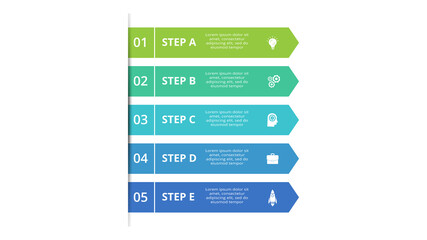 Creative concept for infographic with 5 steps, options, parts or processes. Business data visualization.