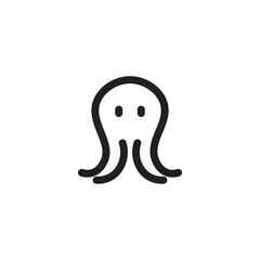 Octopus vector icon. Isolated octopus illustration. octopus icon vector from nautical collection. Thin line octopus outline icon vector illustration. Outline, thin line octopus icon