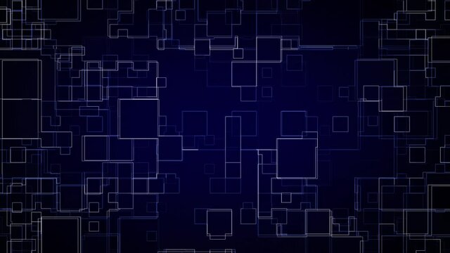 Blue Circuit Board Geometries Loop Back Animation Background