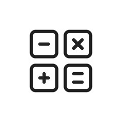 Fototapeta premium Math symbols icon. calculator icon or logo isolated sign symbol vector illustration