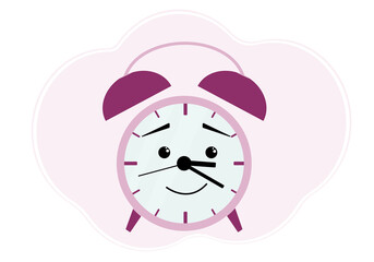 Illustration of raspberry alarm clock with joy emotion and cute smile