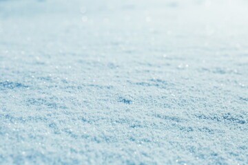 background with snow close up with soft focus
