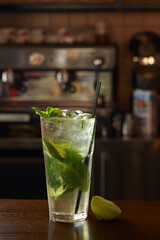 Tasty mohito drink in cafe