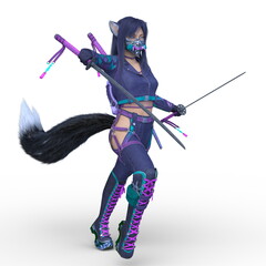 Fototapeta premium 獣人のコスプレの女性