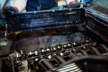 engine repair, valve adjustment, replacement of the timing chain, replacement of the valve cover gasket.