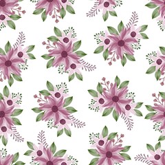 seamless pattern of pink flower bouquet for fabric design