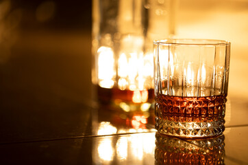 Alcohol. Whiskey glass.