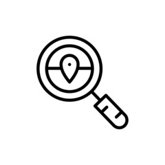 search location icon. Map search icon. Linear map search icon from General outline collection. Thin line map search icon isolated on white background.