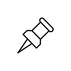 Paper pin icon, Vector and Illustration. Paper Pin Icon Vector in Trendy Style. Pushpin Symbol Illustration.Push pin line icon, outline vector sign, linear style pictogram isolated on white.