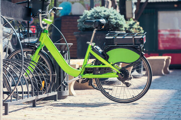 Obraz premium Colorful bikes on street