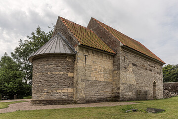 Fototapeta na wymiar ancient churchof with walls of stones