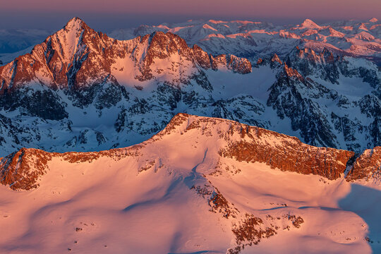 Aerial of the Ansel Adams Wilderness, California.